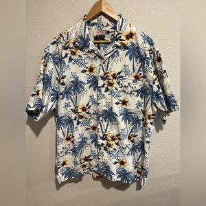 Arizona Jean Company Mens Casual 100% Cotton Button Up Hawaiian Shirt Large